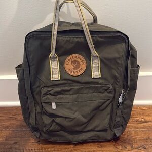 Green Fjallraven Kanken backpack viral, limited edition used